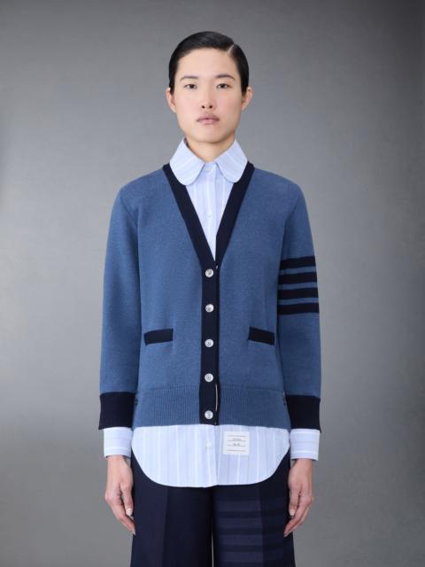 Cotton Milano and Oxford 4-Bar Round Collar Shirt and Cardigan Combo