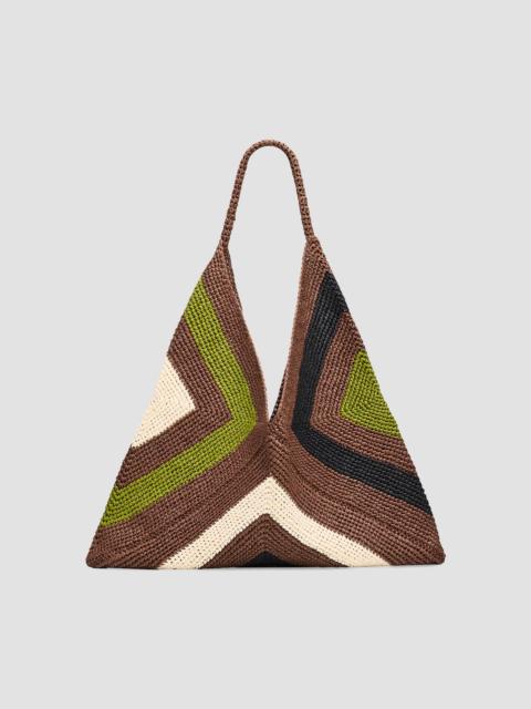 A.L.C. A. L.C. Women's Sid Woven Paper Yarn Shoulder Bag - Chocolate Meadow