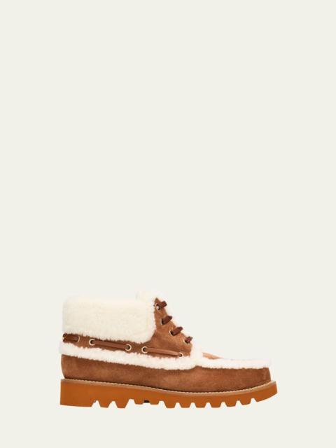 Valentino Palm Avenue Desert Goat Shearling Booties