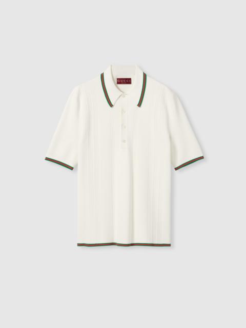 GUCCI Knit polo shirt with Web
