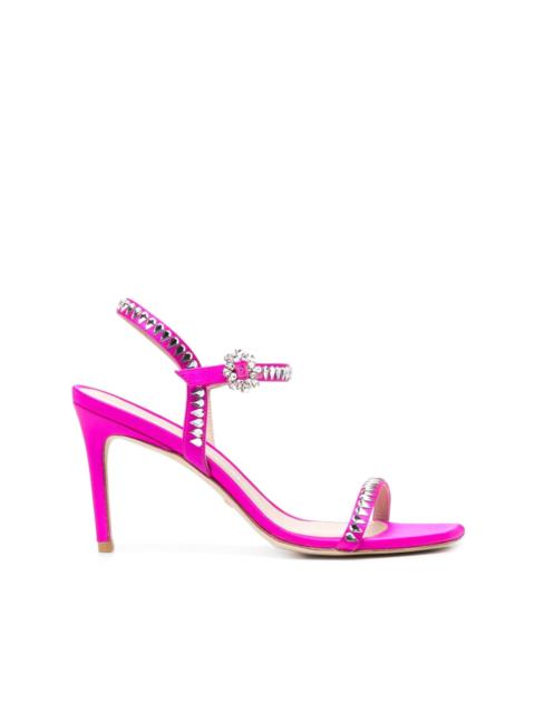 Stuart Weitzman crystal-embellished leather sandals