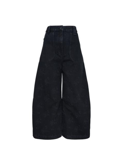 Simone Rocha Cropped Wide Leg Utility Jeans