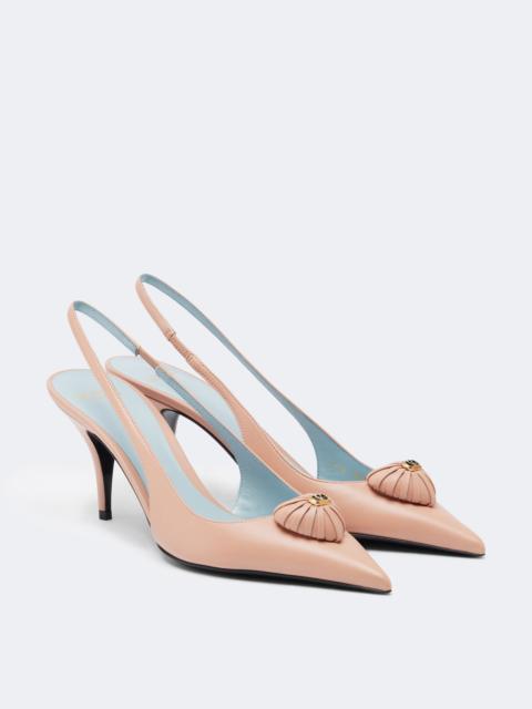 Valentino Cœur Royal leather slingback pumps