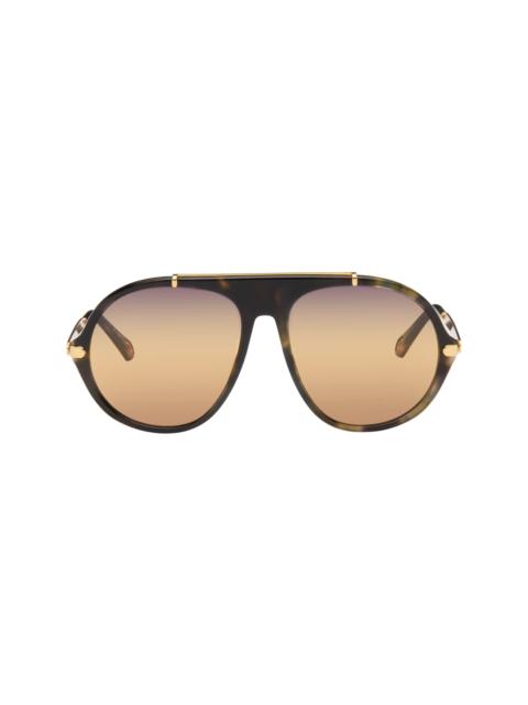 Chloé Tortoiseshell Aviator Sunglasses