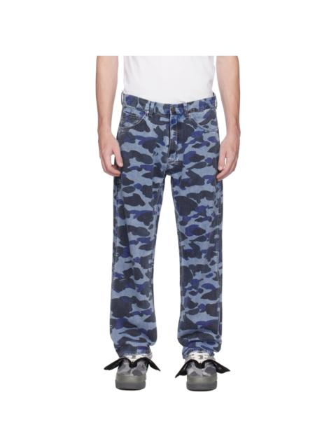 A BATHING APE® Blue Camo Over Jeans