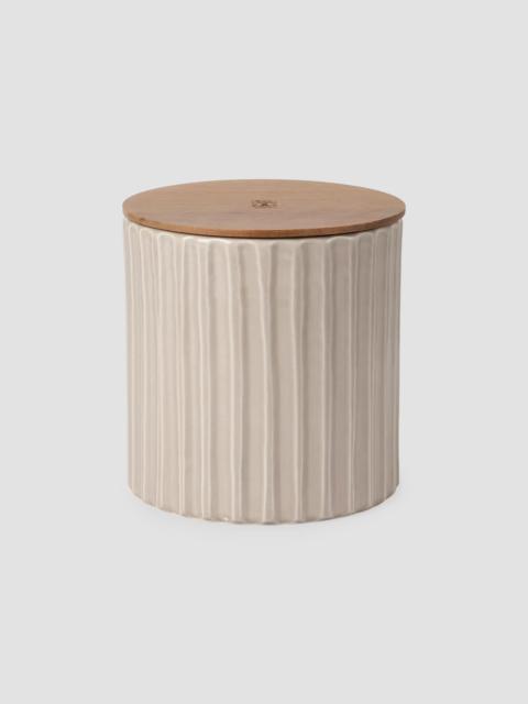 Brunello Cucinelli Large Scented Candle in Ridged Ceramic Vessel - Beige