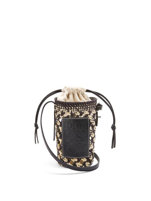 Loewe Cylinder Pocket in iraca palm and calfskin