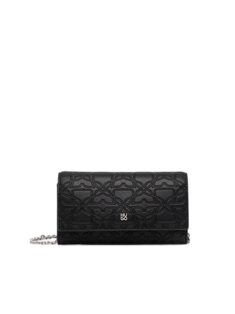 HUGO embossed chain clutch bag