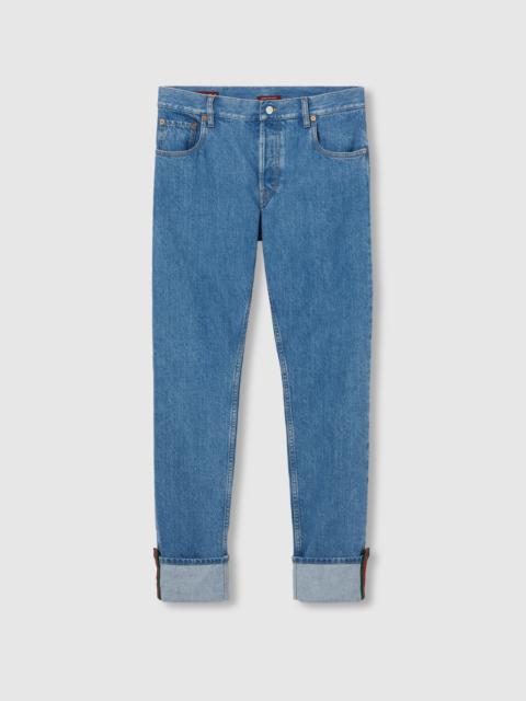 Tapered fit denim pants