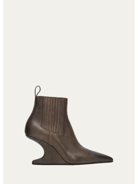 Rick Owens 80mm Cantilever Leather Ankle Boots