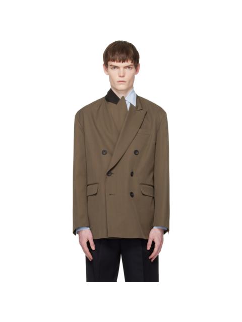 ssstein Taupe Oversized Double Breasted Blazer
