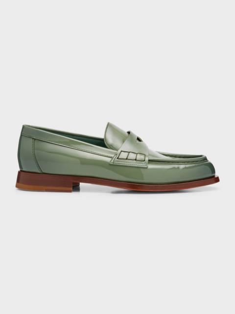 Santoni Airglow Patent Penny Loafers