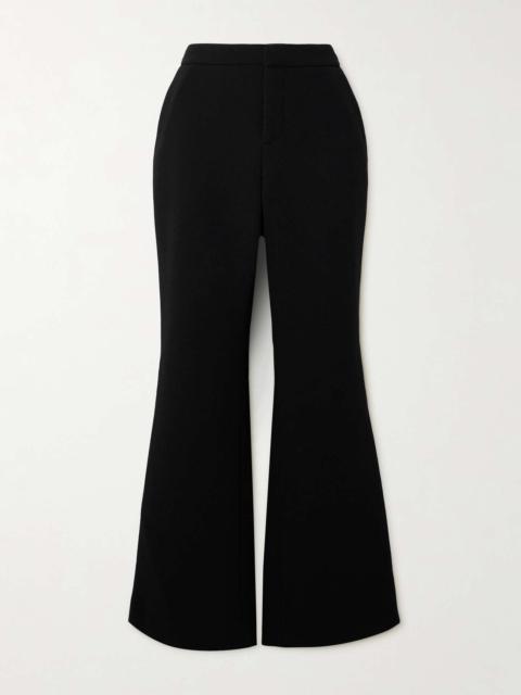 Wool-crepe flared pants