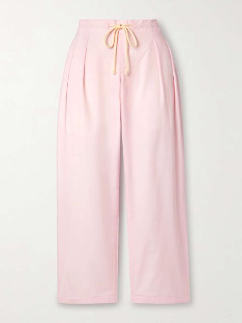 MARIA McMANUS Pleated organic cotton-poplin tapered pants Baby pink