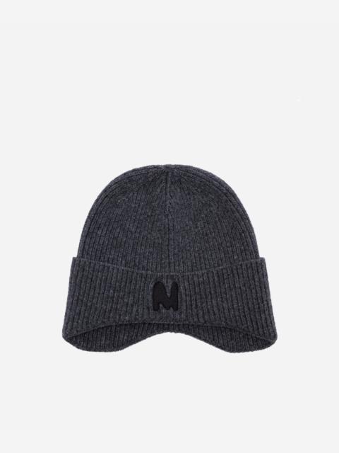 MSGM Ribbed beanie hat with embroidered logo