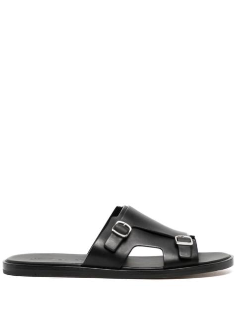 Santoni Leather Buckle Sandals