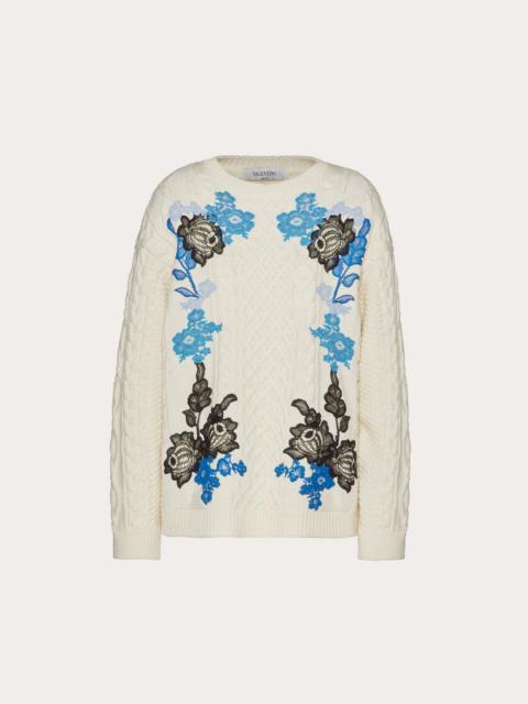 Valentino Embroidered Cashmere Wool Sweater