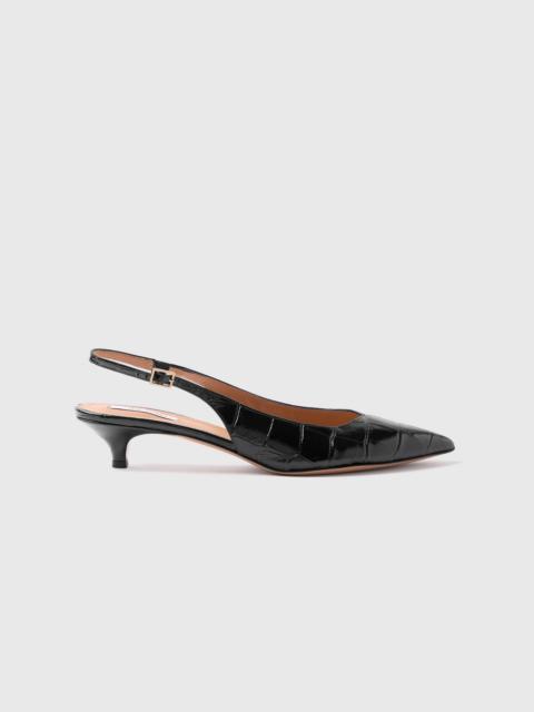 THE FOLD Piedmont Lizard-Embossed Leather Heels 35