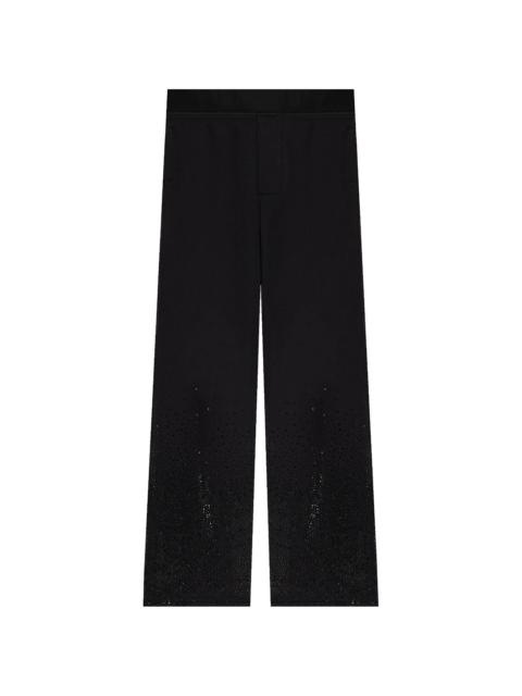 crystal-embellished cotton trousers