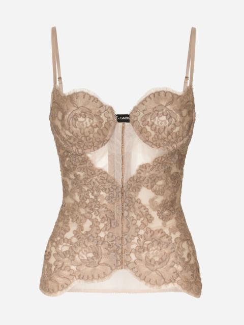 Dolce & Gabbana Lace and tulle lingerie top