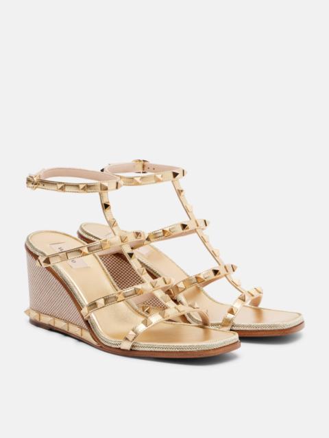 Valentino 80mm 스터드 웨지 힐 샌들