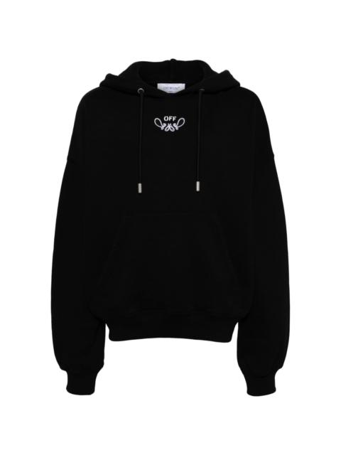 bandana-embroidered cotton hoodie