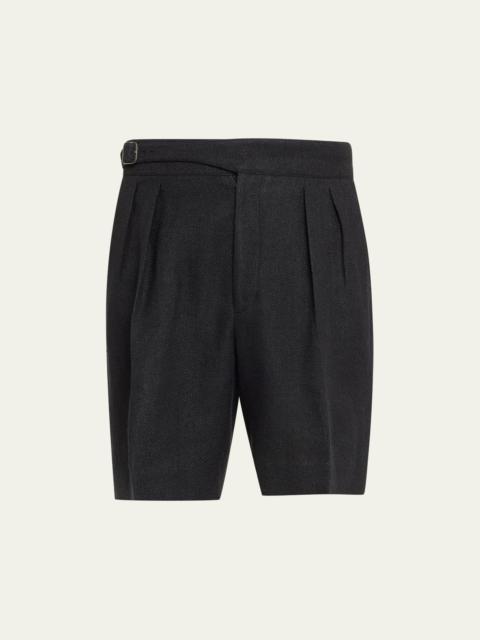 Men's Byron Pleated Herringbone Shorts
