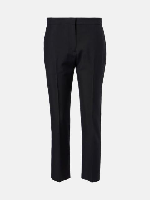Alexander McQueen Wool and mohair cropped straight pants