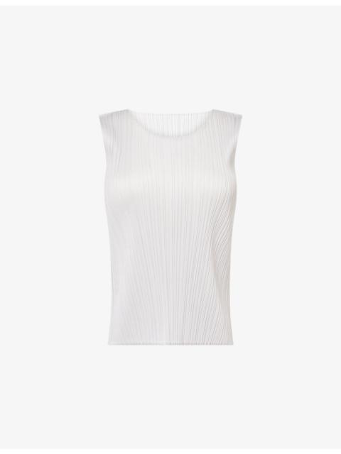 Pleats Please Issey Miyake Slim-Fit Sleeveless Knitted Top