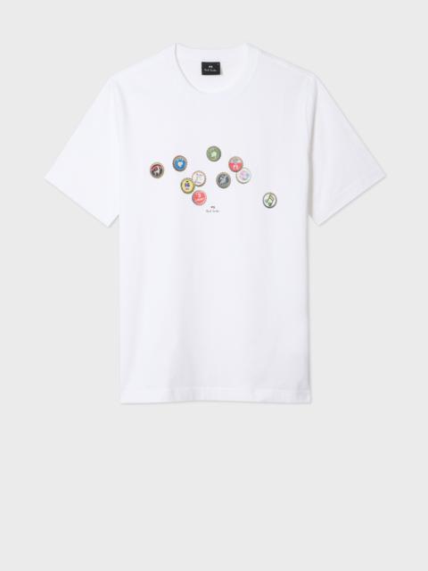 Paul Smith White 'Bottle Tops' Print T-Shirt