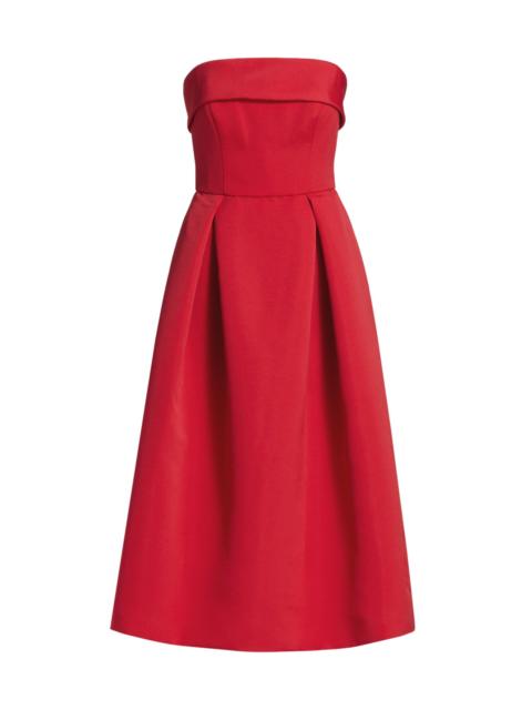 AMSALE Women's Faille Strapless Dress - Cardinal