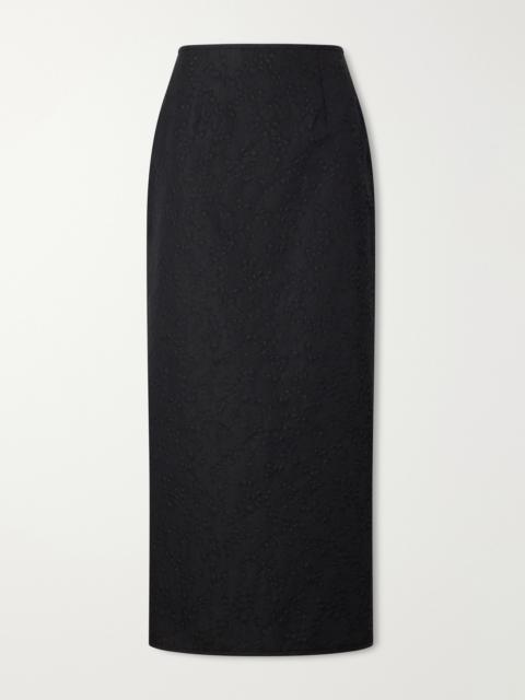 CECILIE BAHNSEN Cbuka Cotton-blend Matelassé Midi Skirt