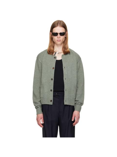 Tonywack Green Shetland Wool Raw Cardigan