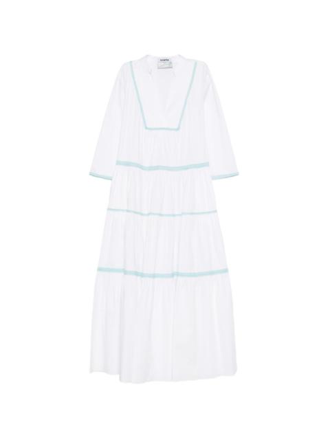 VIVETTA V-neck crochet-trim maxi dress