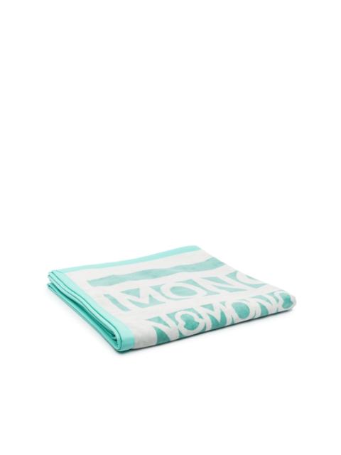 Moncler logo-jacquard beach towel