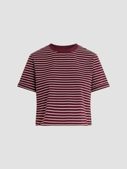 Joe's Jeans Women's The Boxy Striped Cotton Crewneck T-Shirt - Bordeaux Breton Stripe