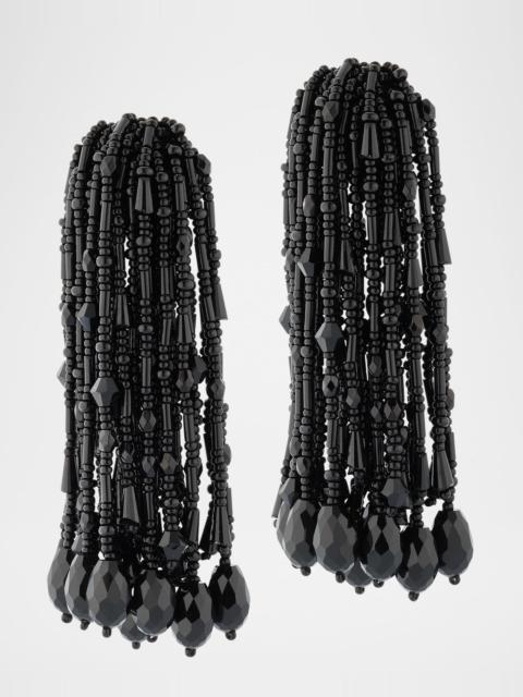 Oscar de la Renta Faceted Bead Pompon Earrings