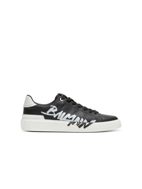 Balmain B-Court printed leather trainers