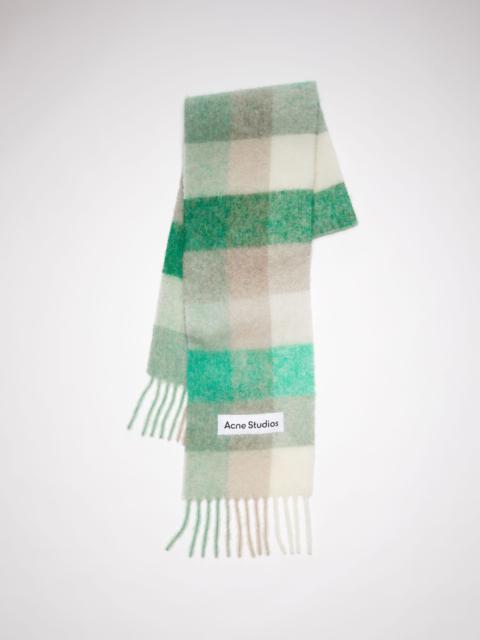 Acne Studios Mohair checked scarf - Green/grey