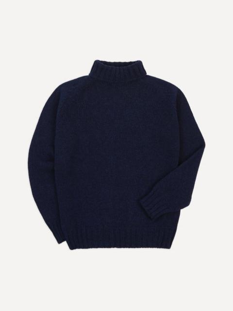 Drake's Navy Lambswool Submariner Roll Neck Jumper
