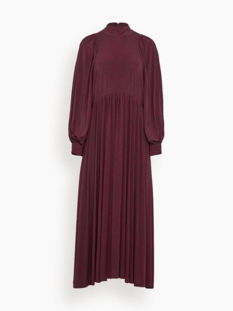 Sea Charlize Print Raglan Dress in Burgundy