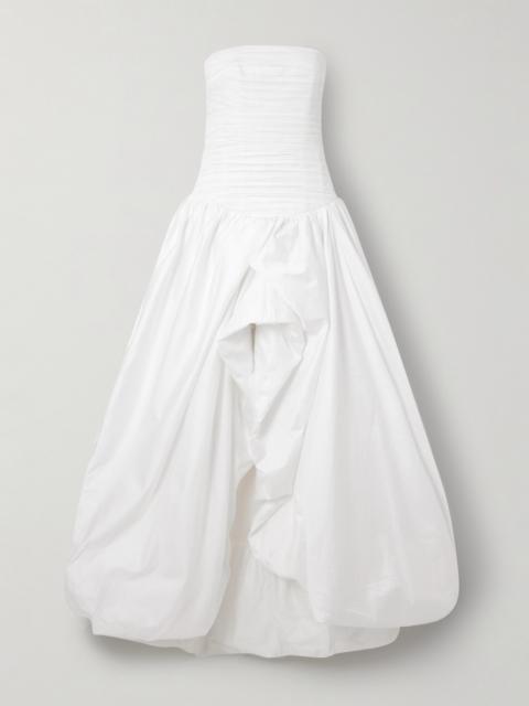 Aje. Violette Strapless Ruched Cotton-poplin Gown