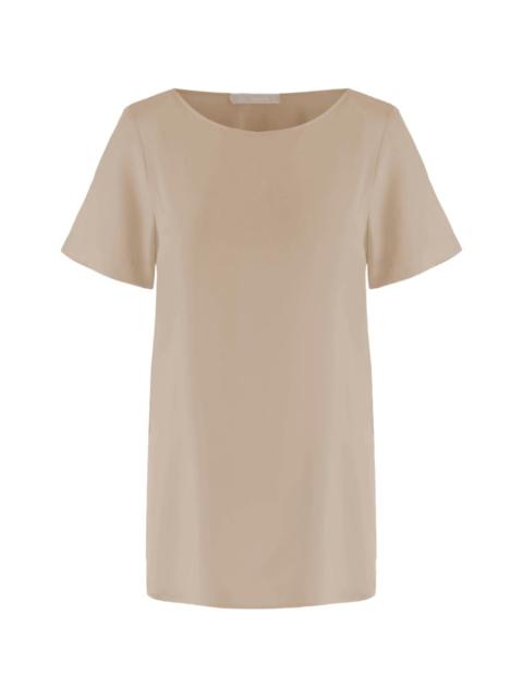 Allude side slits silk T-shirt
