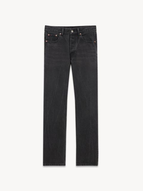 SAINT LAURENT LOOSE-FIT JEANS IN USED BLACK DENIM
