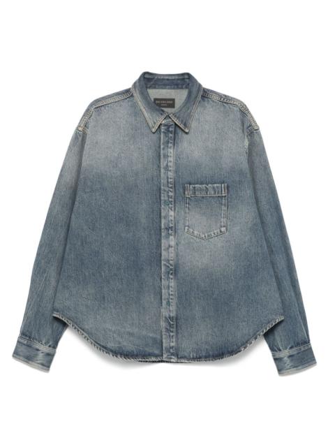 BALENCIAGA logo-embroidered denim jacket
