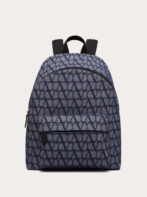 TOILE ICONOGRAPHE BACKPACK IN DENIM-EFFECT JACQUARD FABRIC