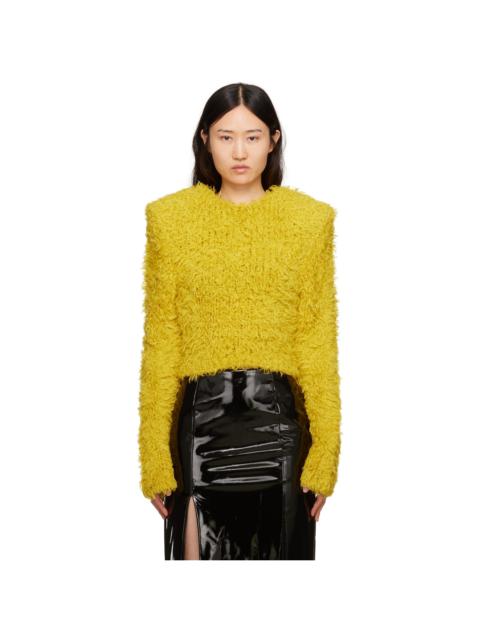 GCDS Yellow Padded Shoulders Sweater