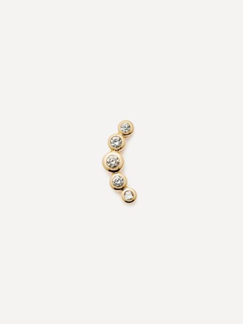 MISSOMA 14ct Gold Diamond Ear Climber Flat Back Stud Earring