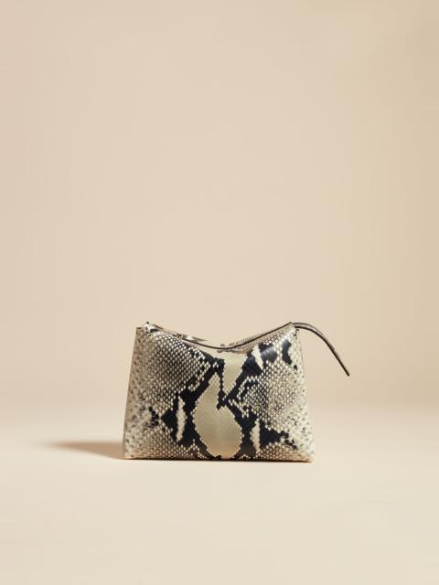 KHAITE The Lina Pochette in Natural Python-Embossed Leather