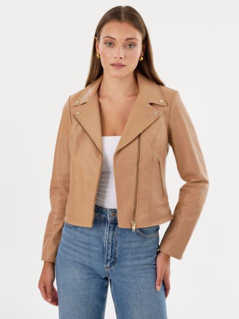 LAMARQUE KELSEY | Leather Biker Jacket Champagne Hardware